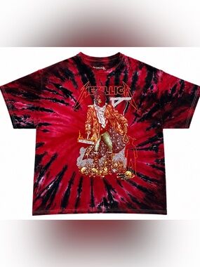 Metallica The Unforgiven Red and Black Tie-Dye Graphic T-Shirt XL
